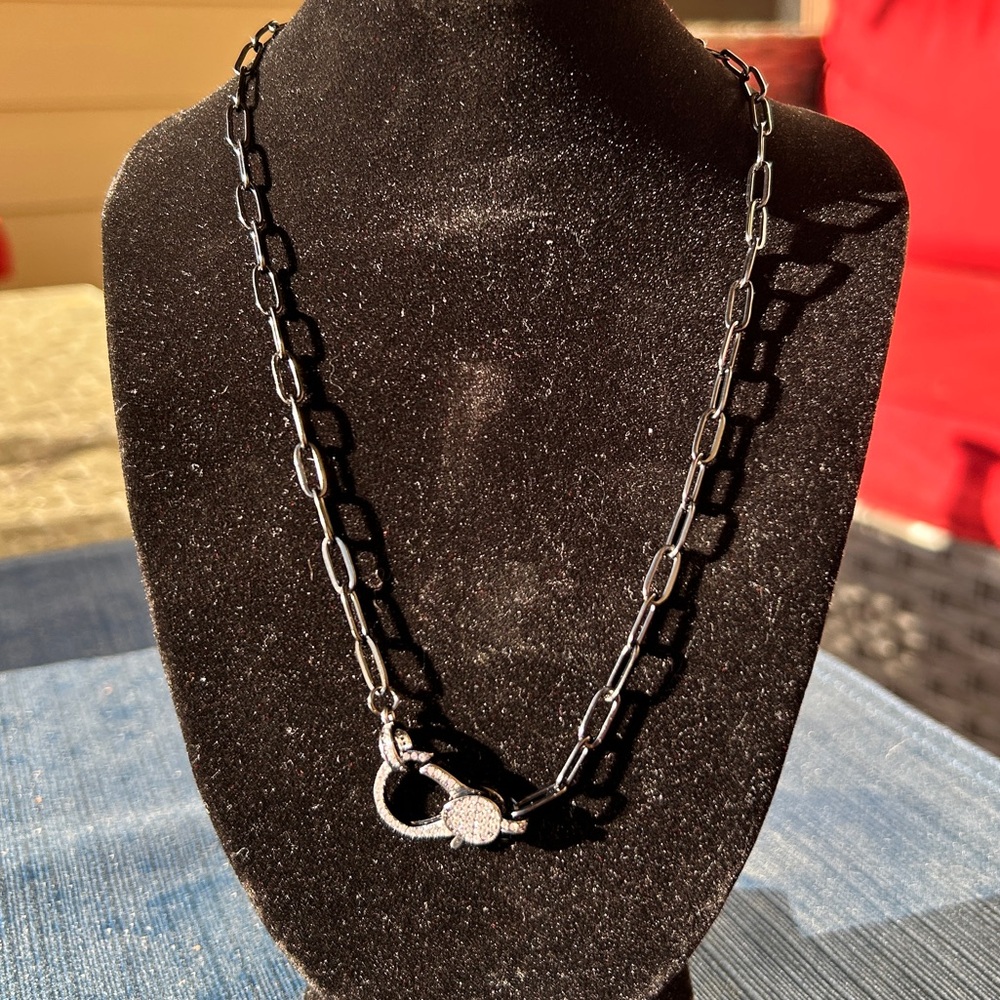 NWT 16” Oak & Ivy Black PaperClip Necklace